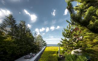 This impressive photo shows what the inclined observer sees from the road. Source: Brett Ryan Studios, Vancouver Extensive green roof